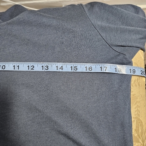 J. JILL Blue Shirt 3/4 Sleeve Artistic Teed Pure Jill Layered Bottom Hem Top - Picture 7 of 10